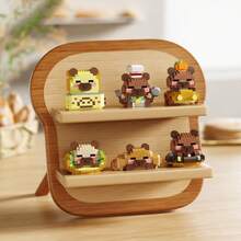 1个可爱的成年水豚积木，14岁以上适用，400多块积木，生日礼物，DIY动物系列积木，桌面摆件，减压，舒缓压力，家居收藏装饰，拼装玩偶，办公桌摆件，节日礼物，父亲节礼物，结婚礼物，婚礼装饰，毕业礼物 - 彩色 - 查看 4