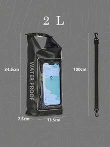 2L Dry Bag Waterproof With Phone Touch Pouch Inside Roll Top Lightweight Dry Storage Bag Shoulder Backpack Women Men 1pc PVC Marine Dry Bag For Floating Kayaking Boating Swimming Fishing Camping Paddle Board Beach Accessories - Màu xanh lam - Xem 4