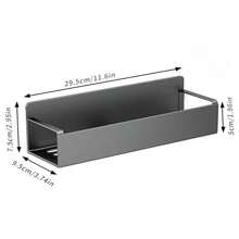 4 piezas de estantes magnéticos de metal para especias y almacenamiento, adecuados para refrigerador, horno y lavadora, organizador de almacenamiento negro para refrigerador