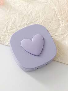 XIANG YU 新款极简马卡龙色隐形眼镜盒，化妆镜盒，3D爱心设计，便携小巧韩版，时尚高端收纳盒，学生必备 - 3d愛心 - 查看 12