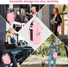 Icolor Magnetic Gym Bag Water Bottle Carrier Holder With Phone Pockets &Amp; Shoulder Strap,5 Built-In Magnets Gym Bottle Pouch Sleeve,Magnetic Bag Gym Accessories Organizer For Men Women - Pink - View 6