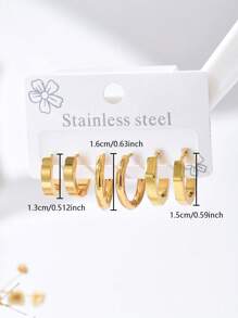 Set de 6 aros de aro de acero inoxidable de calidad premium y minimalista