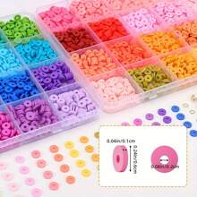 Set di accessori per realizzare braccialetti con 5100 perle in argilla, perle distanziatrici piatte per la creazione di gioielli, perle in pietra nera polimerica con charm e cordino elastico, ideale come regalo per ragazze e per attività creative