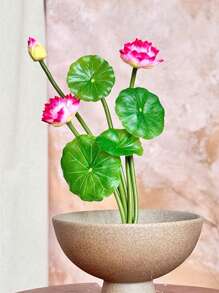 1PC/3PCS 10in Realistic Lotus Flowers - Artificial Water Lily Decor For Fish Tank/TV Cabinet, No-Fade Floral Arrangement, Zen Home Centerpiece Vase Not Included