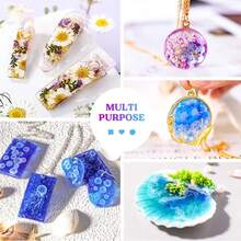 UV Resin Jewelry Making Kit, 300g Crystal Clear Resin With Light And Molds, DIY Jewelry Making Kit, Resina Starter Kit For Keychain And Earring - Màu tím - Xem 7