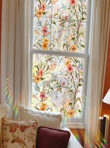 1Roll Static Cling Decorative Window Film With Installation Tools Non Adhesive Privacy Film, Stained Glass Window Film For Bathroom Shower Door Heat Cotrol Anti UV Room Decor Wall Decor Wall Stickers Wall Sticker Stickers