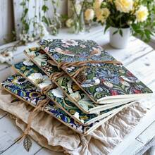 1pc, 32K,80pages,Flower Bird Sketchbook, Portable Travel Sketchbook, Marker Pen Diary,Bandage Pendant, Blank Picture Book, Artwork, Hand Drawn DIY, Planning And Artistic Creation, Suitable For Colored Pencils, Oil Paints, Charcoal Pencils, Marker Pens,Prize,Perfect Gift,Back To School,School Supplies