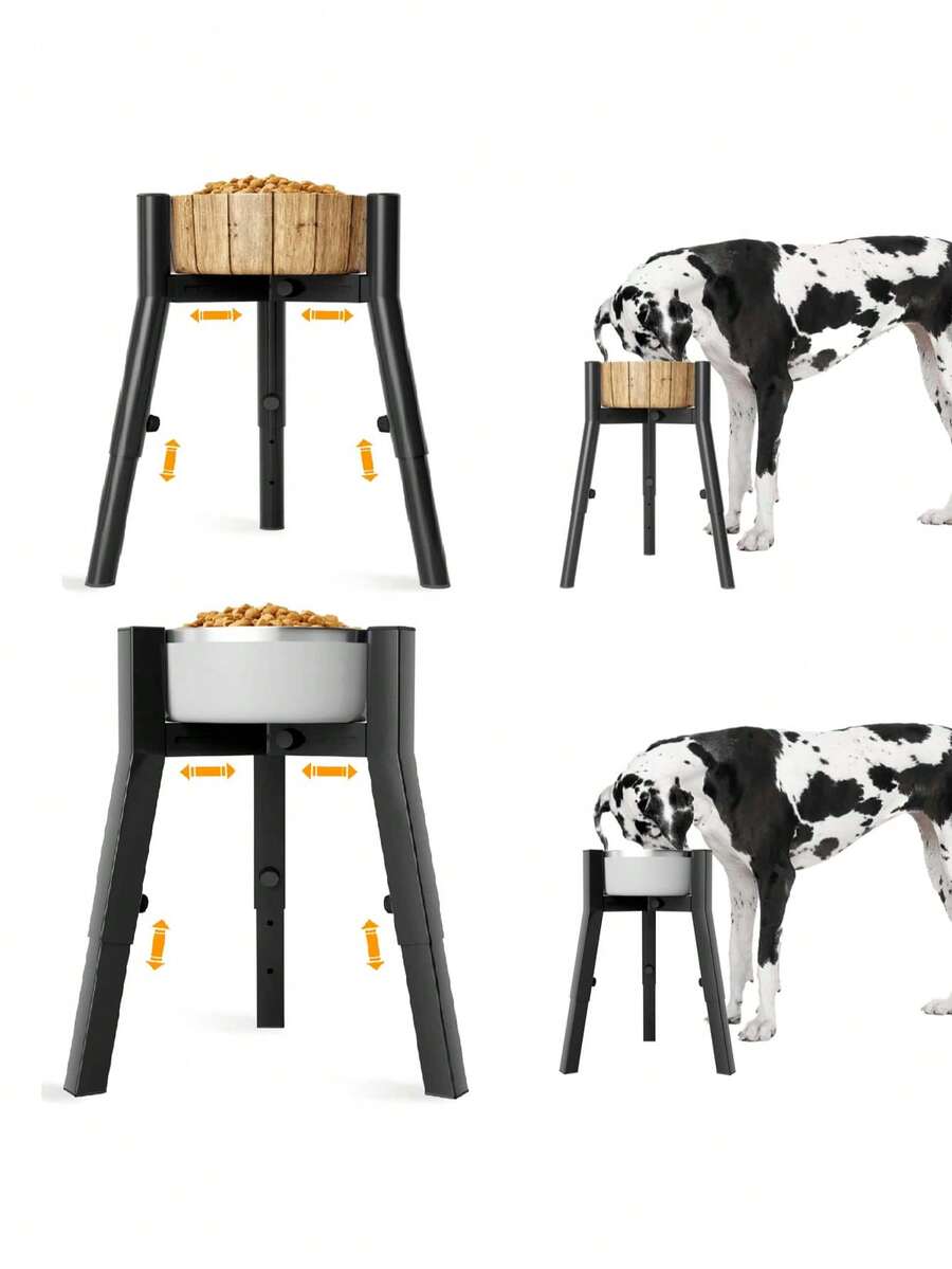 Adjustable Dog Bowl Stand For Medium & Large & Extra Large Dogs, 3 Adjustable Tall Dog Food Stand, Adjustable Wide 17.8-27.1cm Heights 25-30-34cm, Raised Dog Bowl Holder, Elevated Dog Bowl & Water Feeder (Bowl Not Included) - Multicolor - View 1