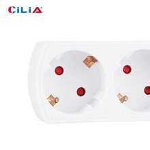 CILIA 1/2pcs European Standard 3-IN-1 Socket Adapter Wall Plug,16A/250V,Weight:124g, Carry It With You At All Tian,For Indoor Office, Kitchen, Living Room,White