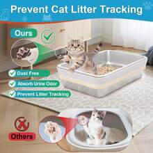 XL Stainless Steel Sifting Litter Box Big Cats, Metal Sifting  Litter Box With Wood Pine Pellets,  Large Sifter Pan System, Odor Control, Easy To Clean, Includes Liners And Metal Scoop - [XL]23.7''L*15.7''W*6''H - View 4