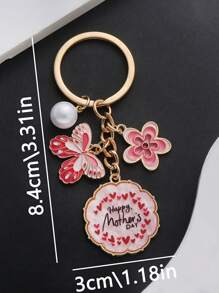 1pc Oil Drop Mother's Day Tulip Bouquet, Rose Flower, Letters Alloy Keychain Accessories, Stainless Steel Key Ring Women Fashion Simple Pendant Accessories Street Party Y2k Elegant Style Suitable For Daily Wear Mobile Phone Wallet Backpack Car Pendant Key Accessories Mother's Day Perfect Gift For Mom Mother's Day Gift Birthday Gift Holiday Gift Car Accessories Bag Charm