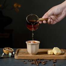 6pcs/Set Embossed Ceramic Tulip Cups (100ml) - Arabic Style Matcha And Coffee Cups, Suitable For Eid Al-Adha - Multicolor - View 7