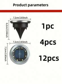 1/4/12 Stücke Solar Bodenleuchten - Wasserdichte Außen Landschaftsbeleuchtung für Weg, Garten, Rasen und Gehwege Heim-Dekoration - 8 LEDs Solar-Diskleuchten