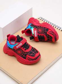 1 par de zapatos deportivos casuales y versátiles con suela blanda antideslizante y cierre de gancho y bucle para niños y niñas, adecuados para primavera y otoño