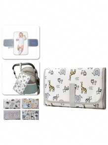 1 pezzo Fasciatoio portatile per bambini, tappetino impermeabile multifunzionale per il cambio pannolini, pieghevole per il passeggino, pratica borsa fasciatoio