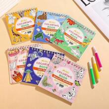 1 szt./6 szt. Mini kolorowanka do rysowania, kolorowanka do zabawy z graffiti, prosta kreskówkowa książka do rysowania linii, materiały edukacyjne dla przedszkolaków, 6 głównych motywów z 300 wzorami, bogata zawartość, odpowiednia do długopisów akwarelowych/markerów/ołówków/kredek itp., idealne prezenty do rysowania, powrót do szkoły