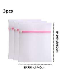 3 件/7 件耐用蜂窝网洗衣袋，旅行收纳整理袋，适用于洗衣服、衬衫、胸罩、袜子、长袜、内衣（细网粉色拉链） - 粉紅色拉鍊細網 - 查看 18