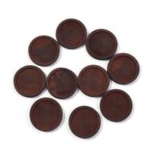 10pcs/Pack Vintage Wooden Round Cabochon Tray, 12/20/25/30mm Jewelry Making Base, Desktop Decor, DIY Craft Supplies - Wooden Base - View 17