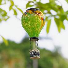 Linterna solar en forma de globo aerostático de Starsoul con proyección de flores, metálica, resistente al agua, para exteriores, linterna solar colgante para decoración de jardín, patio y espacios exteriores - Tie-Dye-C - Ver 4