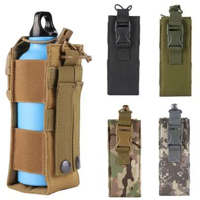 Funda para botella de agua Molle, bolsa para deportes al aire libre, montar, acampar, senderismo, caza, cantimplora de viaje, soporte para hervidor, herramienta EDC, riñonera Q4GM