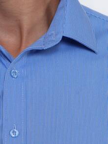 Rand paul Men's Long Sleeve Striped Dress Shirt, Easy Iron Egyptian Cotton Fabric