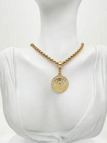 Necklace + Bracelet Cord Chain Women's Pendant Holy Spirit In 925 Silver And 18k Gold Plated - Vàng - Xem 2