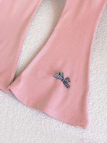 Set de 3 leggings sin pies de niña con acanalado elástico de unicolor, estilo princesa, nuevos para primavera/verano