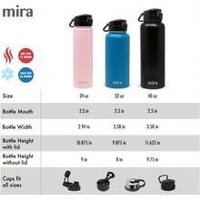 Local Delivery-MIRA 32 Oz Insulated Water Bottle - Stainless Steel  With One-Touch Quick-Open Spout - Double Wall Hot - Rose Pink - View 3