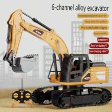 1:48 比例遥控自卸卡车带拖车 - 黄色迷你半玩具，带闪光灯、可充电电池和耐用的 ABS 结构，可作为生日、儿童节、感恩节和圣诞节的礼物