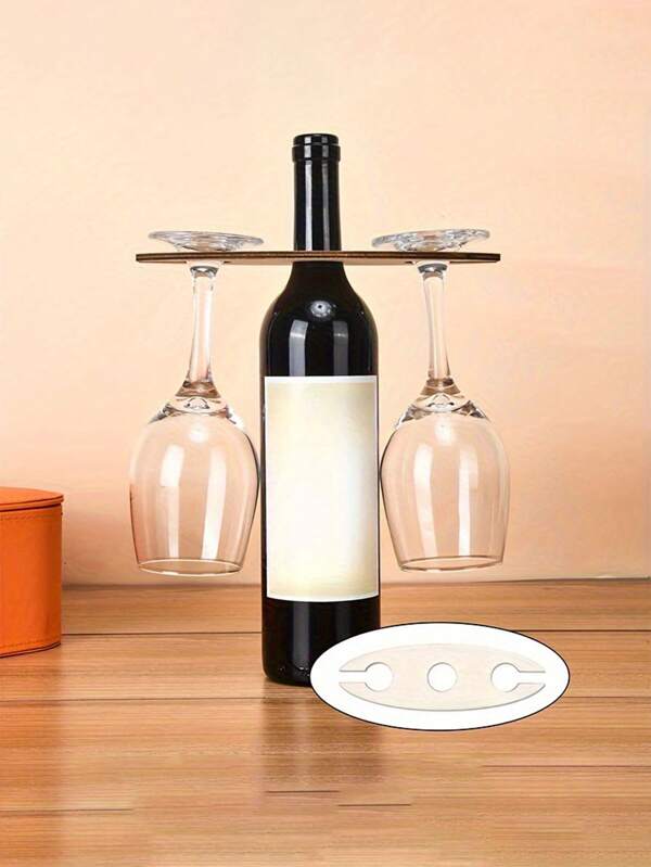 Élégant porte-bouteille de vin empilable en bois avec porte-verre - gain de place, design décoratif, parfait pour les amateurs de vin, facile à installer, idéal pour le bar de la maison ou la décoration du salon, porte-bouteille de vin
