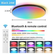 Alexa LED Ceiling Light, RGB Bluetooth Remote Control Tuya Smart Home Decoration Pendant Lamp, Bluetooth Dimmable LED Lamp For Living Room, Bedroom, Bathroom, Balcony, Dining Room, Kitchen, Closet, Display Cabinet, Study, Corridor, Restaurant, Clothing Store, Bar - Ceiling Light With Remote Control - View 13