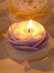 Rose Flower Shaped Scented Candle,Handmade Aroma Soy Wax Decorative Candle For Table Photo Prop Birthday Gift,Prefect For Meditation Stress Relief Mood Boosting Bath Yoga