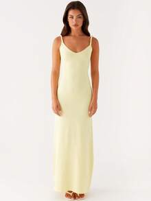 Women's Twisted Straps Bodycon Long Maxi Dress Summer Sleeveless Spaghetti Straps Slim Fit Deep V-Neck Backless Cami Dress Party Clubwear Holiday Beachwear Solid Color Tank Dress Sundress - Màu vàng - Xem 6