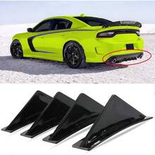 4 PCS Universal Car Rear Bumper Diffuser Shark Fin Spoiler Lip Splitter Black # - 1 - 查看 1