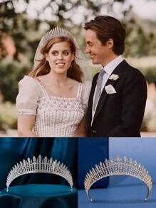 1 pièce Bandeau de mariée de luxe avec design de couronne de strass pour mariage, fête, diadème royal