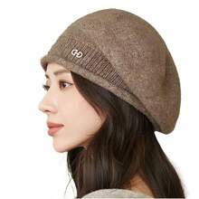 Chapeau tricoté en laine polyvalent et pour femmes, adapté à l'automne et l'hiver. Chapeau chaud, béret, chapeau "Tata"