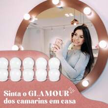 Kit 10 Led Mirror Light Bulbs Dressing Table Makeup 3 Colors