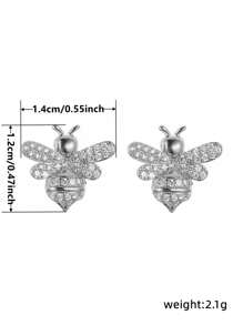 1 Paar wunderschöne Kubikzirkonia Bienen Ohrstecker für Frauen, geeignet für Hochzeit, Verlobung, Jahrestag, Party, Schmuck, Valentinstag Geschenk