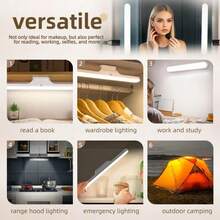 Local Delivery--2 Pack Rechargeable Wireless Vanity For Mirror, Magnetic LED Makeup Lamp With Touch Control, Adjustable Brightness & Angle, Stick-On Bathroom Vanity For Makeup, Bedroom, And Dorms - default - View 7