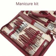 VCHOSE 42pcs Stainless Steel Manicure Set With Zipper Case, Nail Clipper, Nail File, Eyebrow Scissors, Beauty Care Tool For Men & Women - Multicolor - View 8