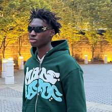 Retro Star And Letter Printed Zipper Hoodies 2025 Spring Autumn Harajuku Y2K Women And Men Fashion Hip Hop Long Sleeve Hooded  Letter  Star  Heart    Casual    Zipper    Night Out - 綠色 - 查看 1