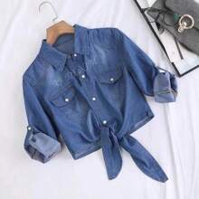 Spring/Summer New Casual Denim Long Sleeve Shirt