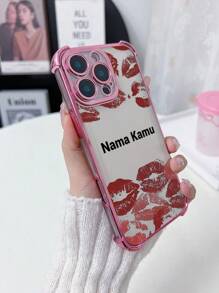1 Stück individuell gestaltbares DIY Foto Handyhülle, modisches rotes Lippen Hintergrund Design, DIy dicke elektroplattierte Viereck Luftpolster Anti-Sturz TPU, erfüllt Kundenbedürfnisse! Kompatibel mit iPhone 16 Pro Max, 11/12/13/14/15/16e/Pro Max/A13/ A14/a15/ap5/A53/af5/a54/ak5/S23/S24 Ultra/s24 ultra/ S25, Galaxy, Redmi, OPPO, Honor, Infinix Smart 8, Moto G30