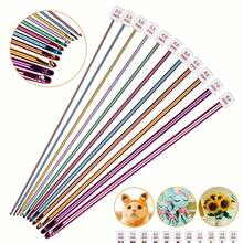 11pcs Tunisian Crochet Hooks, Multicolor Aluminum Afghan Crochet Hooks, 2-8mm Long Crochet Hook Set, Suitable For Beginners (Accessory Colors Random) - Multicolor - View 1