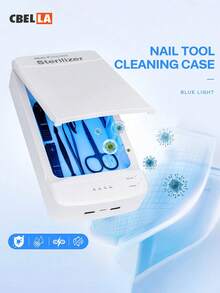 CasaBella Esterilizador de herramientas con luz UV y temporizador – Caja esterilizadora portátil USB para salón, hogar o viaje – Para herramientas de uñas, joyería, llaves, teléfono, relojes – Material ABS con tapa y botón de seguridad - Caja de desinfección - Ver 2