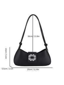 1 pieza Bolso retro Estilo gótico Y2K con decoración de remaches y bloque vintage. Bolso de hombro ajustable para uso diario, diseño de nicho, estilo steampunk, gótico, para mujer. Ideal para chicas cool, música de festival, concierto, estilo rock.
