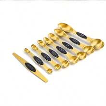 8/12pcs Stainless Steel Measuring Cup And Spoon Set, 4pcs Stainless Steel Measuring Cups And 8pcs Magnetic Measuring Spoons, Metal Measuring Cup And Spoon Set, Magnetic Measuring Spoon Set With Level, Stackable Metal Scoops For Cooking Baking Dry And Liquid Ingredient Measurement, Kitchen Essential - Multicolor - View 12