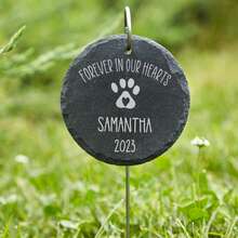 Personalized Pet Memorial, Custom Pet Memorial Stone, Engraved Pet Gravestone, Pet Tombstone, Pet Memorial Gift, Engraved Stone Garden Marker, Dog Condolence Gift - Multicolor - View 15