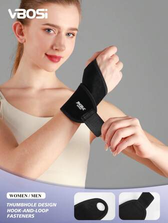 VBOSI 1 Piece Wrist Support Wrap For Men & Women – Adjustable Neoprene Gym Wristband For Basketball, Badminton & Daily Training