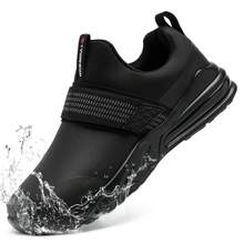 LARNMERN Anti-Slip Work Shoes For Men Kitchen Chef Restaurant One-Legged Sports Shoes Walking Work Shoes Men's Black Work Shoes